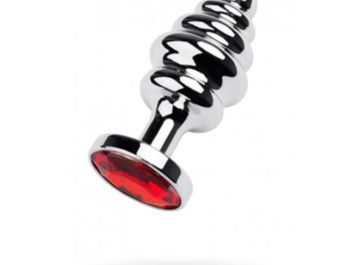 Μεταλλική Πρωκτική Σφήνα Με Κόκκινο Πετράδι - ToyFactory